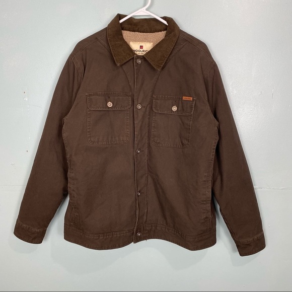 Woolrich Other - Woolrich Barn Sherpa Lined Jacket Corduroy Collar Sz L